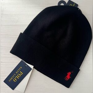 Polo by Ralph Lauren Black Beanie Cotton Hat